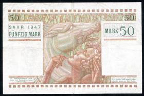 R.871: Saarland 50 Mark 1947 (3+) 