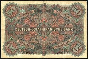 R.902d: Deutsch-Ostafrika 50 Rupien 1905 (3-) 