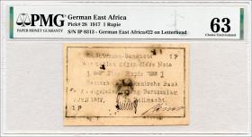 R.936B1: Deutsch-Ostafrika 1 Rupie 1917 "Briefkopfnote" (1) 0313 