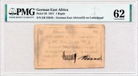 R.936B1: Deutsch-Ostafrika 1 Rupie 1917 "Briefkopfnote" (1) 