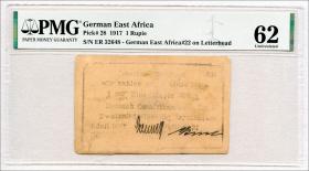 R.936B1: Deutsch-Ostafrika 1 Rupie 1917 "Briefkopfnote" (1) 32648 