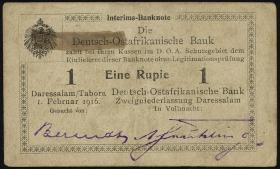 R.929c: Deutsch-Ostafrika 1 Rupie 1916 J3 (3+) 