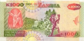 Sambia / Zambia P.40b 1000 Kwacha 2001 (1) 