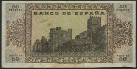 Spanien / Spain P.112 50 Pesetas 1938 (3-) 