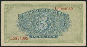 Spanien / Spain P.123 5 Pesetas 1940 (3) 