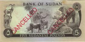 Sudan P.14bs 5 Pounds 1971 Specimen (1/1-) 