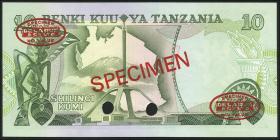 Tansania / Tanzania P.06s 10 Shillings (1978) Specimen (1) 