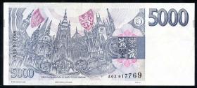 Tschechien / Czech Republic P.09 5000 Kronen 1993 (3) 