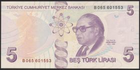 Türkei / Turkey P.222b 5 Lira 2009 (1) 