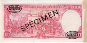 Uruguay P.039cs 100 Pesos L. 1939 Specimen (1-) 