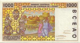 West-Afr.Staaten/West African States P.411Dc 1000 Francs 1993 (1) 