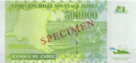 Zaire P.78s 500.000 Nouveau Zaires 1996 Specimen (1) 