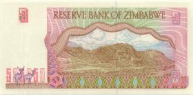 Zimbabwe P.05a 5 Dollars 1997 (1) helle Rückseite 