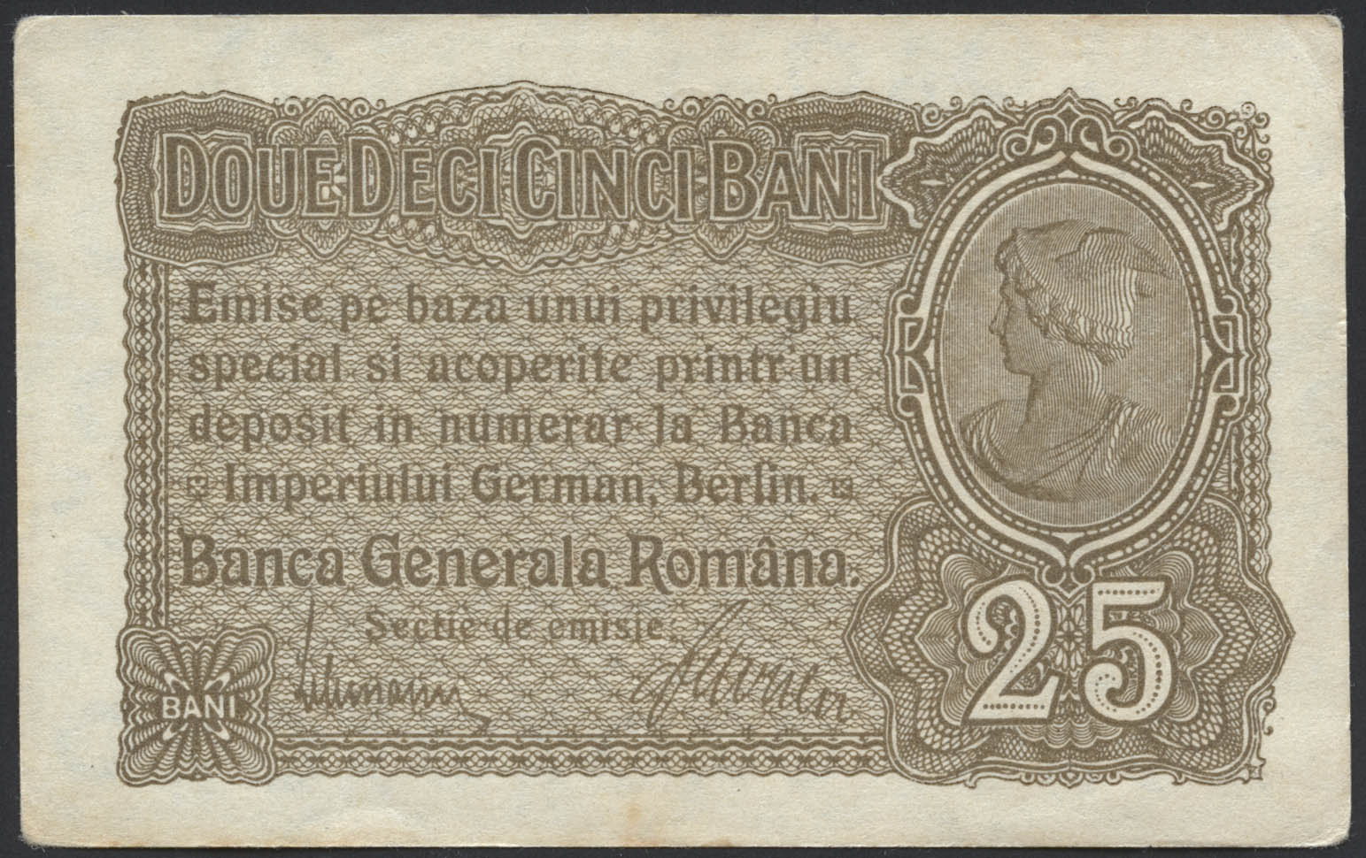 R.472b: Besetzung Rumänien 25 Bani 1917 (1-)