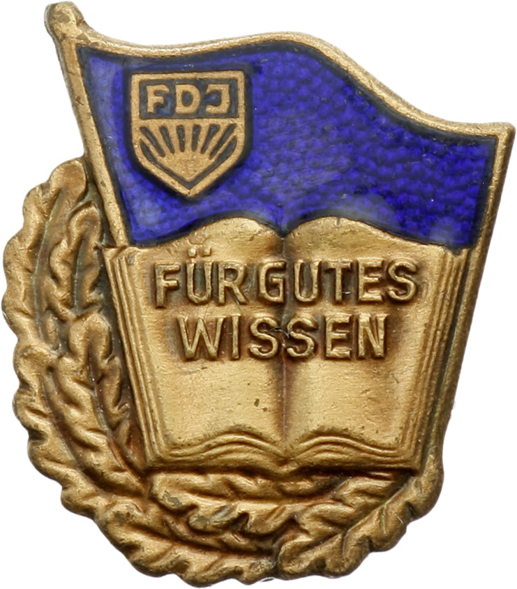 Abzeichen FDJ in der Farbe Bronze DDR Für Gutes Wissen 