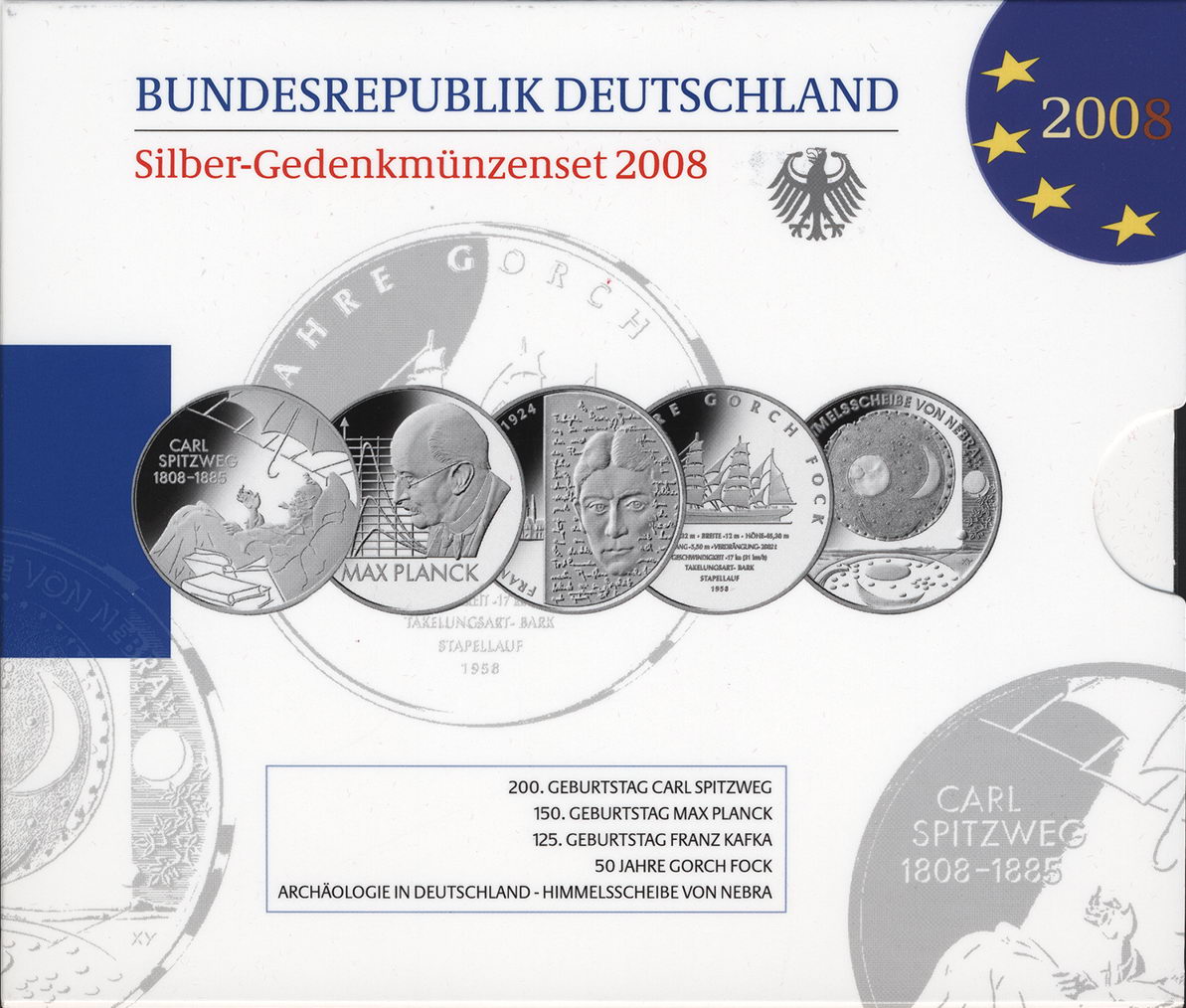Deutschland Silber-Gedenkmünzenset 2008 PP
