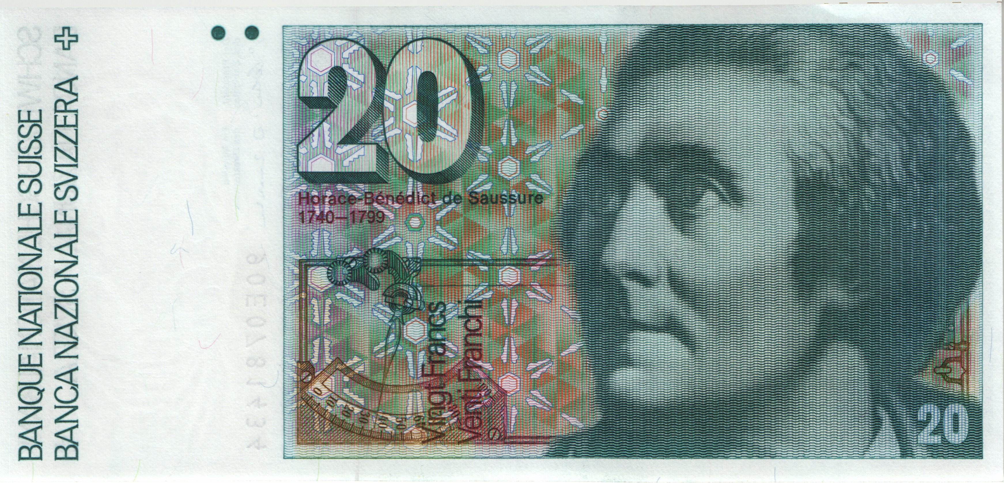 Schweiz / Switzerland P.55i 20 Franken 1990 (1)
