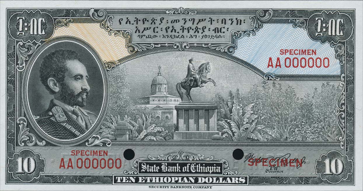 Athiopien Ethiopia P 12 17s 1 500 Dollars 1945 1
